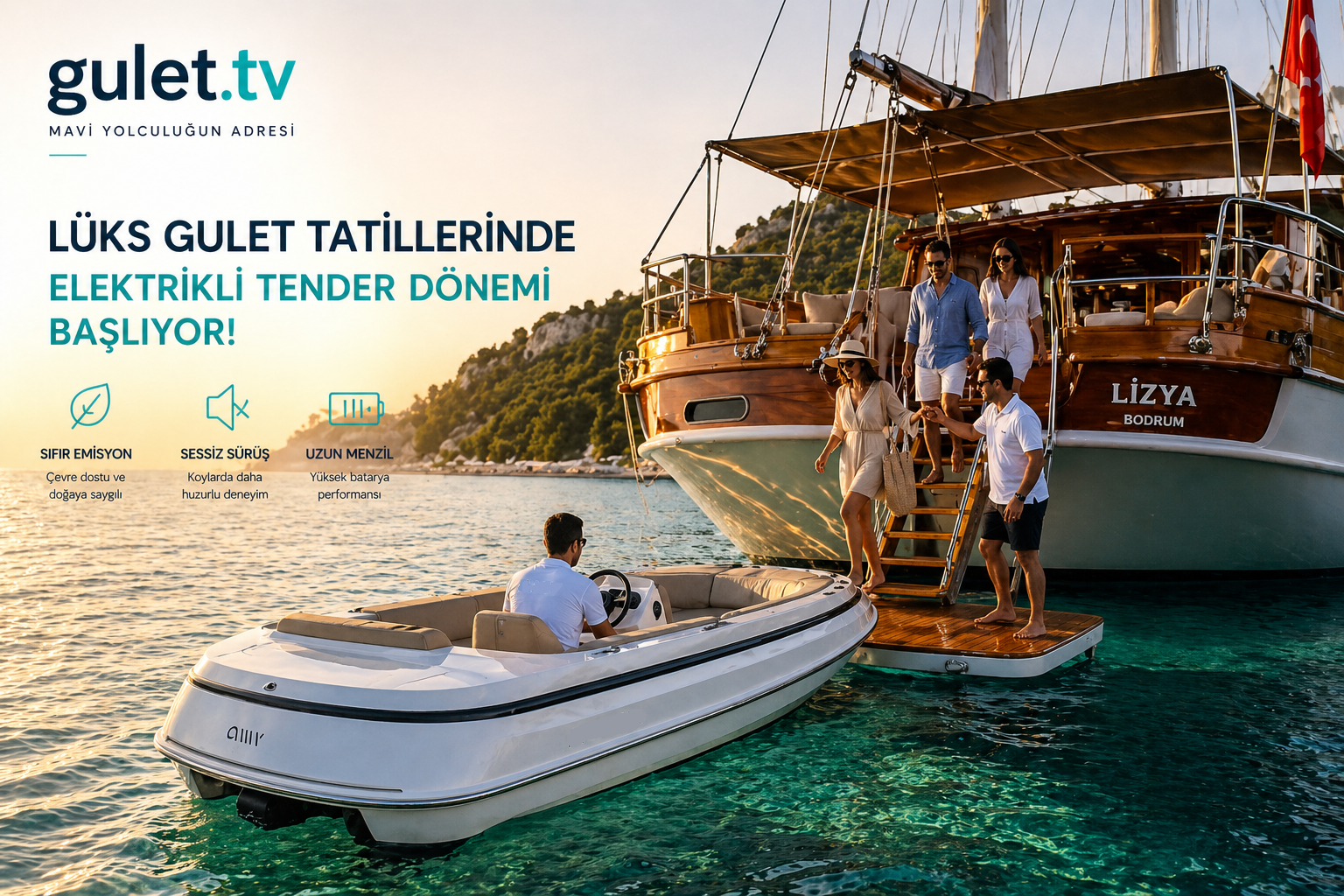 Lüks Gulet Tatillerinde Elektrikli Tender Dönemi Başlıyor